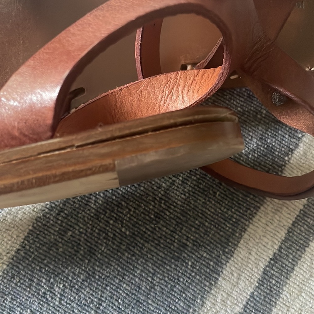ISABEL MARANT Paris Merry Flat Brown Leather Sandals 41 10 (needs shoe glue) - Picture 7 of 7